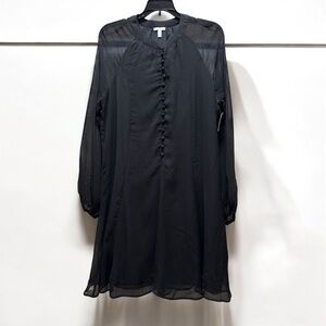 Joie Women's Black Caviar Chiffon Mini Dress size S